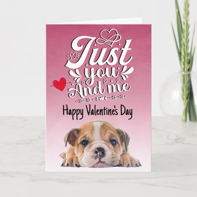 Bulldog anpassningsbar Valentine Day Helgdag Card Helgkort (Framsida)