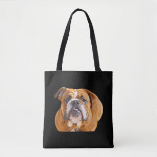 Bulldog Ansikte - English Bulldog, Brown Tygkasse