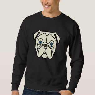 Bulldog Ansikte ett lustigt tejp för Bulldog Lång Ärmad Tröja