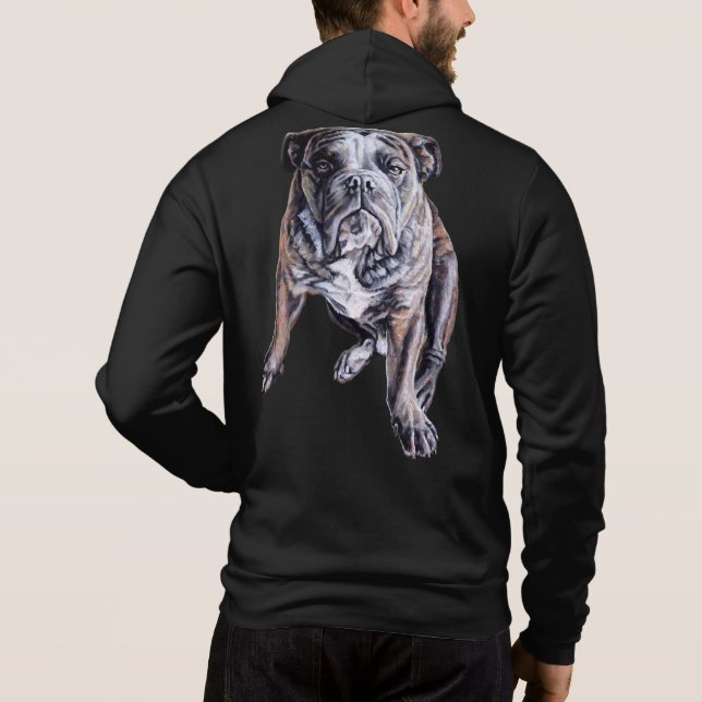 Bulldog Art Shirt Manar bulldog Hoodie Jacka T Shirt (Baksida)