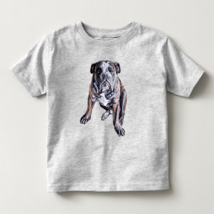 Bulldog Art Shirt Småbarn Bulldog T-Shirts