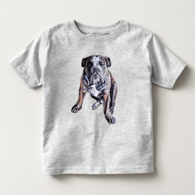 Bulldog Art Shirt Småbarn Bulldog T-Shirts (Framsida)