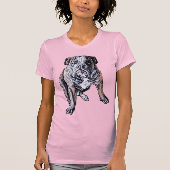 Bulldog Art T-shirts English Bulldog Women's (Framsida)