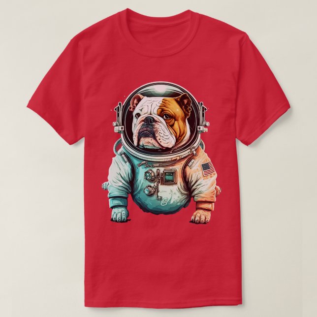 Bulldog Astronaut 2 T Shirt (Design framsida)