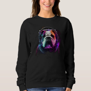 Bulldog Astronaut i rymden Färgglad Planetutforska T Shirt
