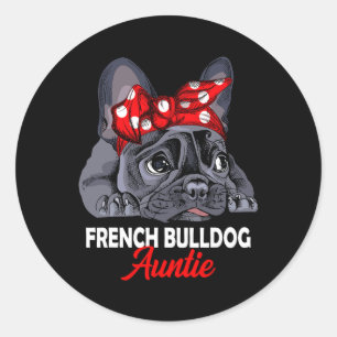 Bulldog Auntie Frenchie Hund Moster Runt Klistermärke