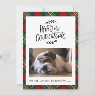 BULLDOG Baby:s COVID utanför jultomten Julkort