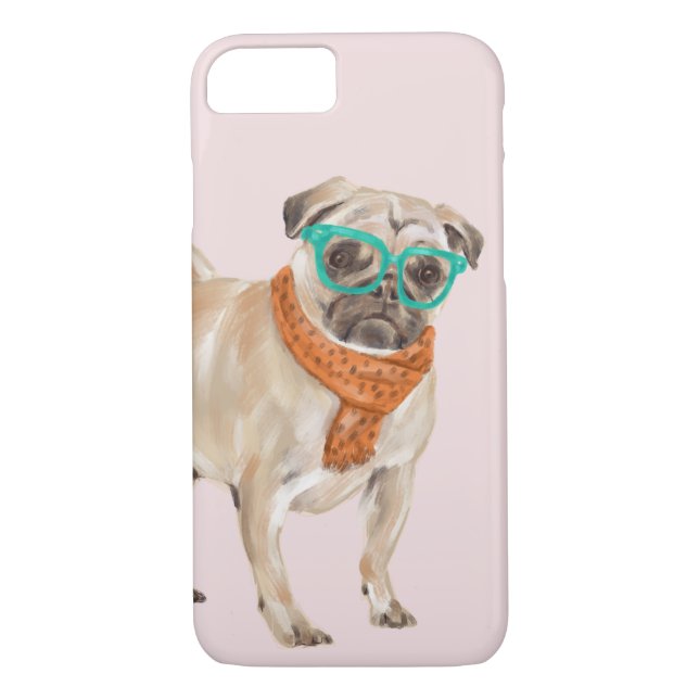 Bulldog (Background Färg Editable) Case-Mate iPhone Skal (Baksida)