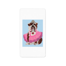 Bulldog Ballerina Adressetikett