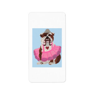 Bulldog Ballerina Adressetikett