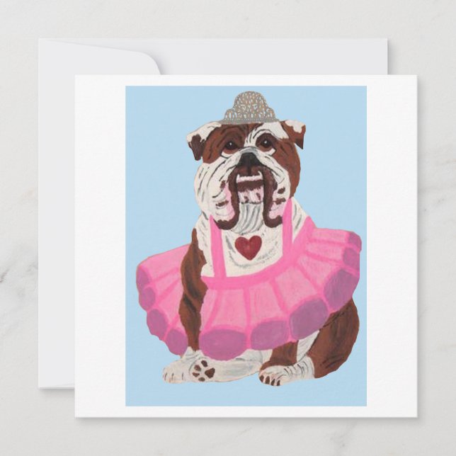 Bulldog Ballerina Julkort (Framsida)