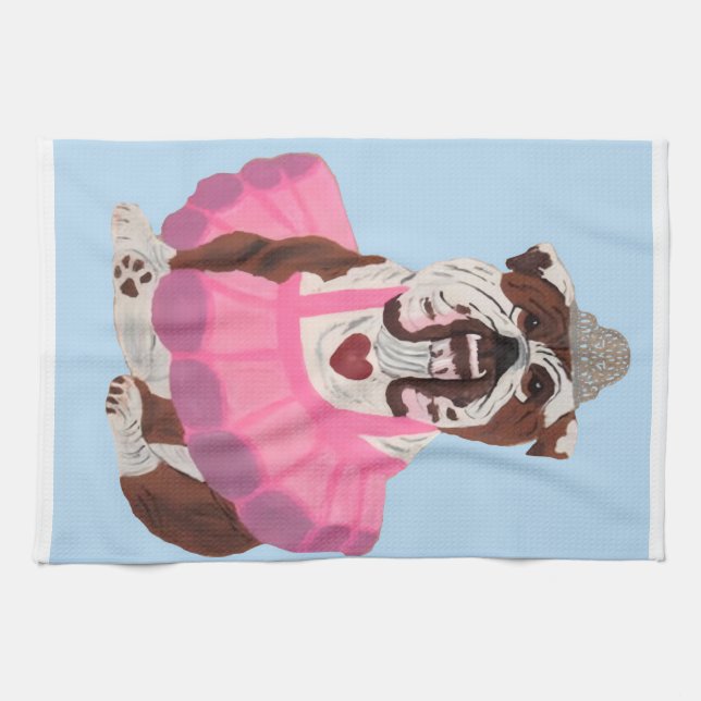 Bulldog Ballerina Kökshandduk (Horisontell)