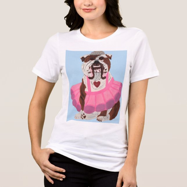 Bulldog Ballerina T Shirt (Framsida)
