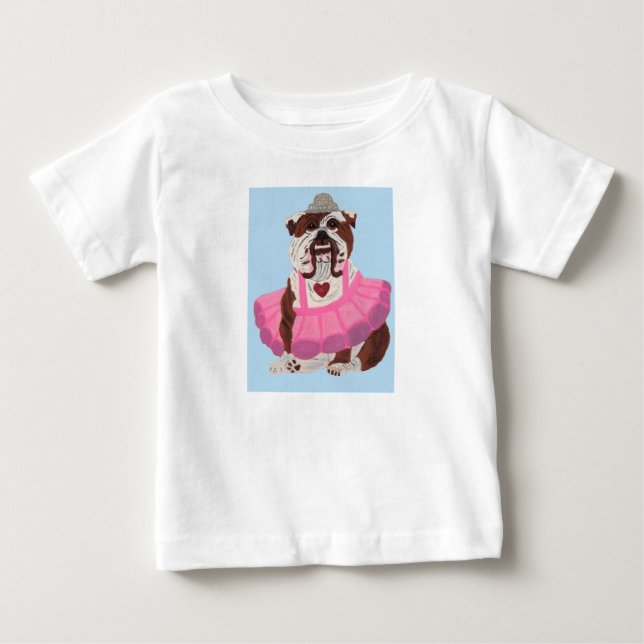 Bulldog Ballerina T Shirt (Framsida)
