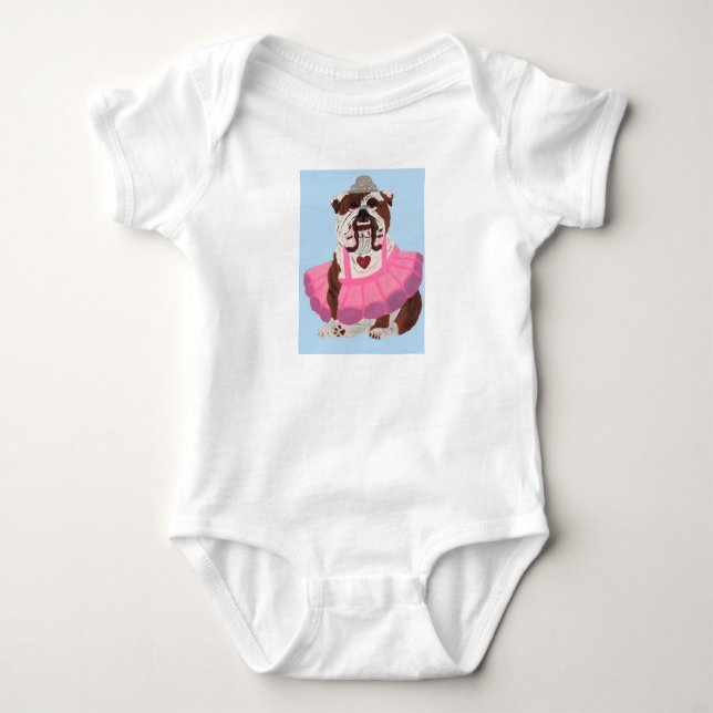 Bulldog Ballerina T Shirt (Framsida)