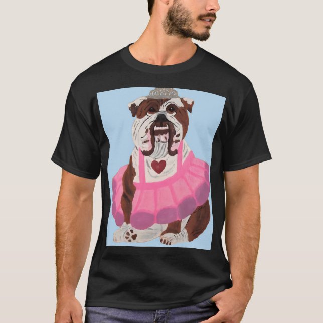 Bulldog Ballerina T Shirt (Framsida)