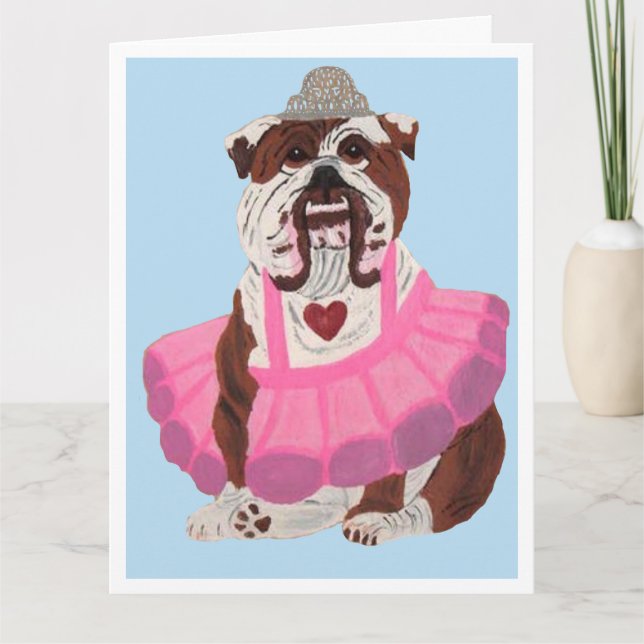 Bulldog Ballerina Tack Kort (Framsida)