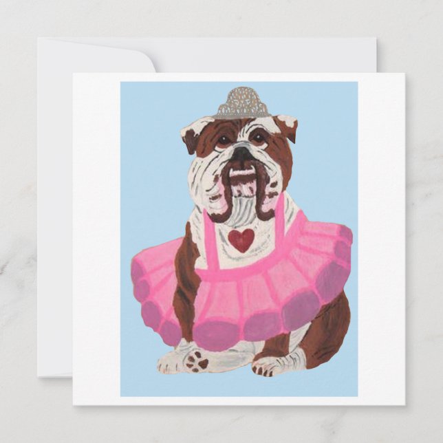 Bulldog Ballerina Tack Kort (Framsida)