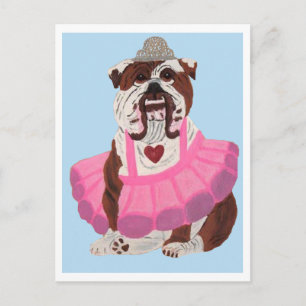 Bulldog Ballerina Vykort