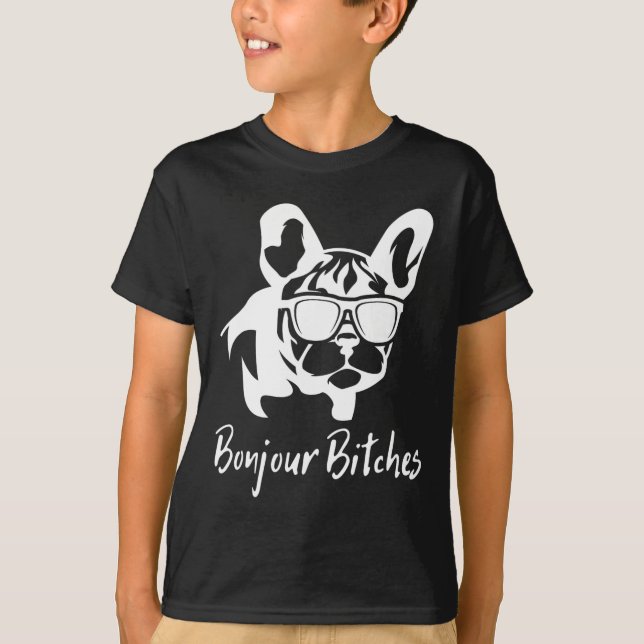 Bulldog Bonjour Es T Shirt (Framsida)