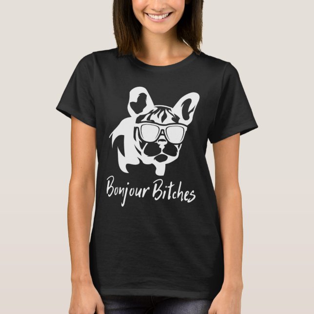 Bulldog Bonjour Es T Shirt (Framsida)