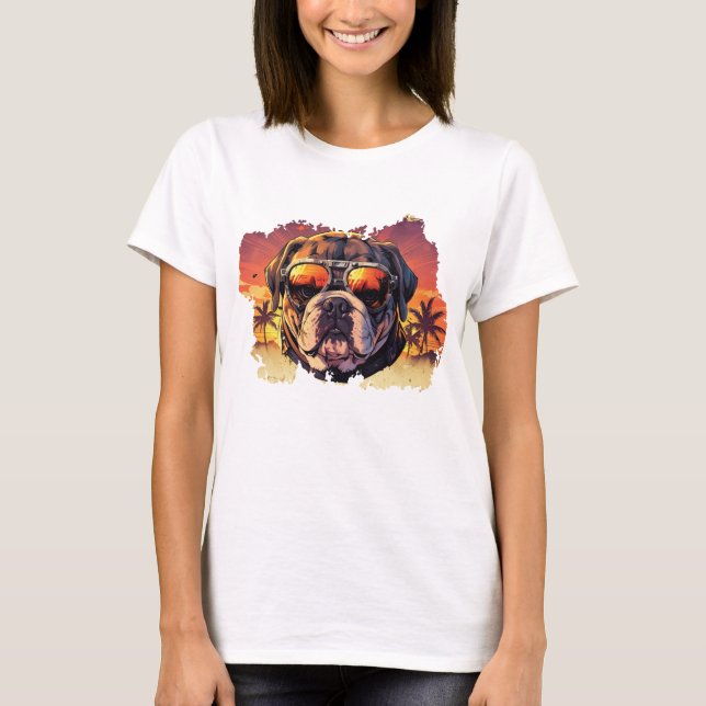Bulldog Boss Lady T Shirt (Framsida)