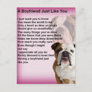 Bulldog Boykompis Dikt Vykort