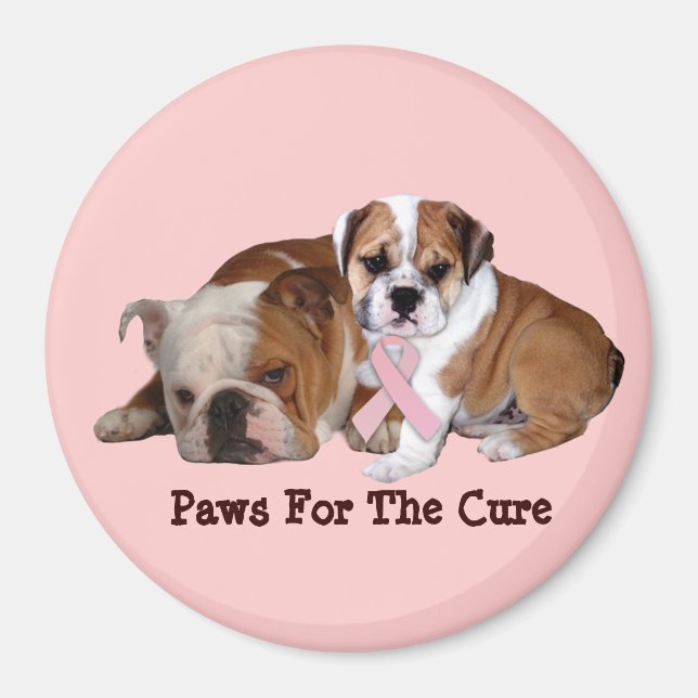 Bulldog Breast Cancer Magnet (Framsidan)