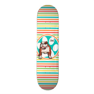 Bulldog, Bright Rainbow Rand Skateboard Bräda 20,5 Cm