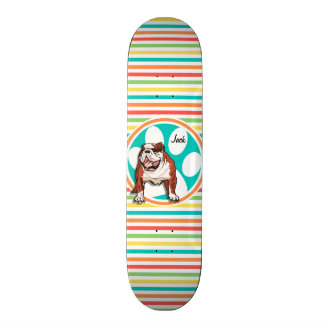 Bulldog, Bright Rainbow Rand Skateboard Bräda 20,5 Cm