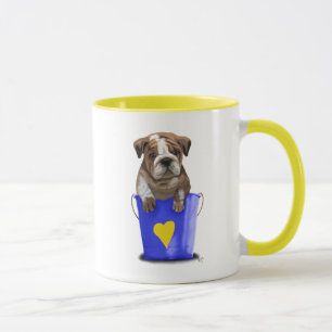 Bulldog Bucket i Kärlek Blue Mugg