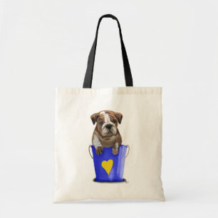 Bulldog Bucket i Kärlek Blue Tygkasse