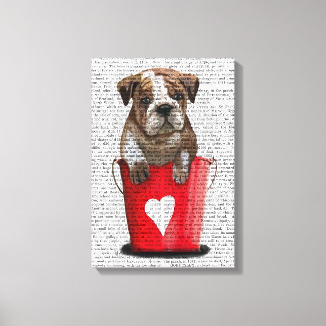 Bulldog Bucket i Kärlek Red Canvastryck (Framsida)