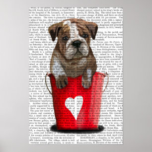 Bulldog Bucket i Kärlek Red Poster