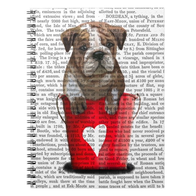 Bulldog Bucket Of Love Röd Anteckningsbok (Framsidan)
