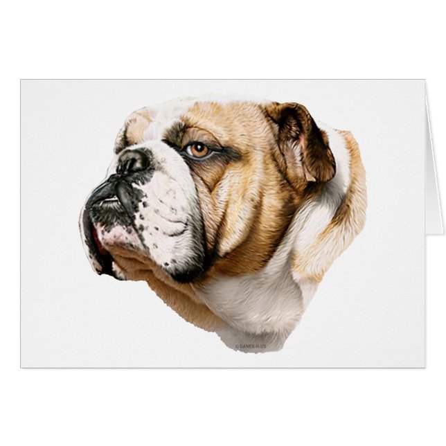Bulldog Bust Hälsningskort (Framsidan Horizontal)