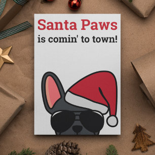 Bulldog Card för jultomte i Fransken Santa Tass Kort