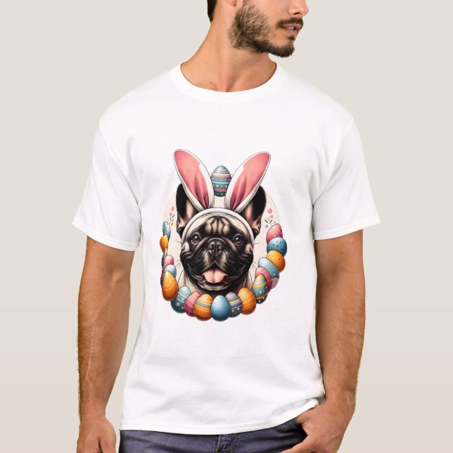 Bulldog Celebrates Påsk T Shirt (Framsida)