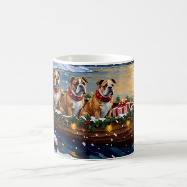 Bulldog Christmas Boat Holiday Kaffemugg (Center)