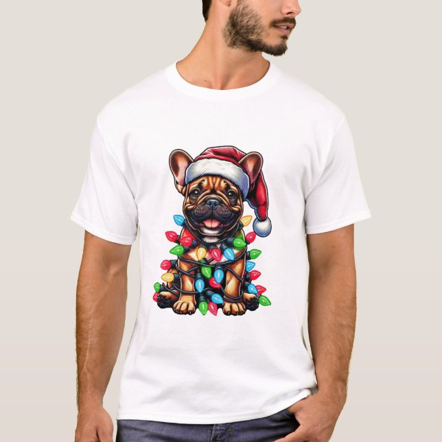 Bulldog Christmas Funny T Shirt (Framsida)