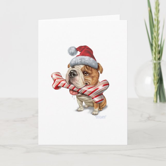 Bulldog christmas helgkort (Framsida)