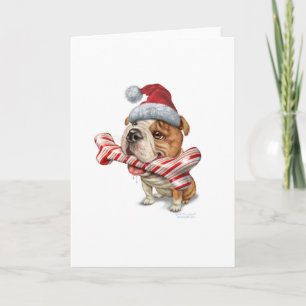 Bulldog christmas helgkort
