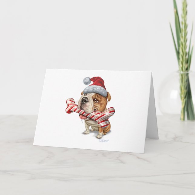 Bulldog christmas helgkort (Framsida)