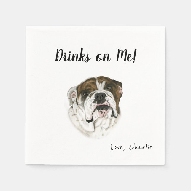 Bulldog Cocktail Napkins Pappersservett (Framsidan)