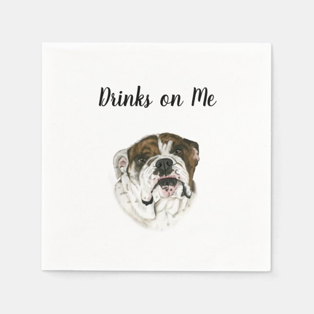 BullDog Cocktail Napkins Pappersservett (Framsidan)