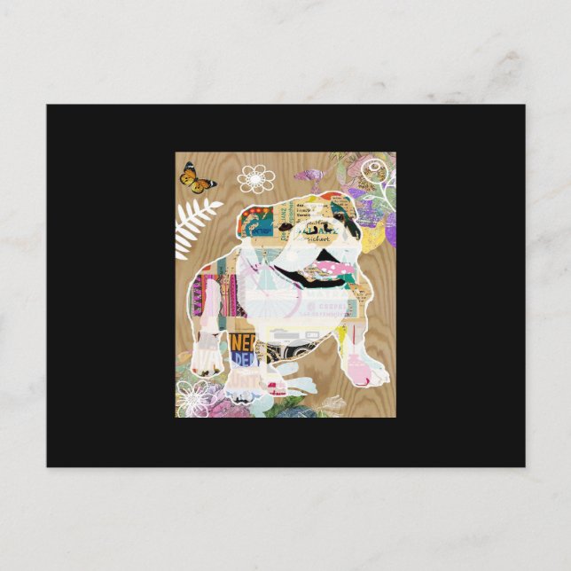 Bulldog Collage Vykort (Framsida)