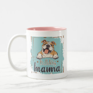 Bulldog cup mug dog lover cup mug Två-Tonad mugg