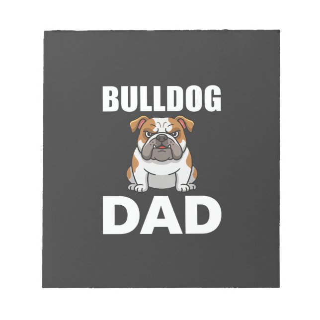 Bulldog Daddy Tecknad Hundälskare Anteckningsblock (Framsida)
