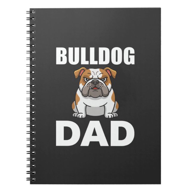 Bulldog Daddy Tecknad Hundälskare Anteckningsbok (Framsidan)