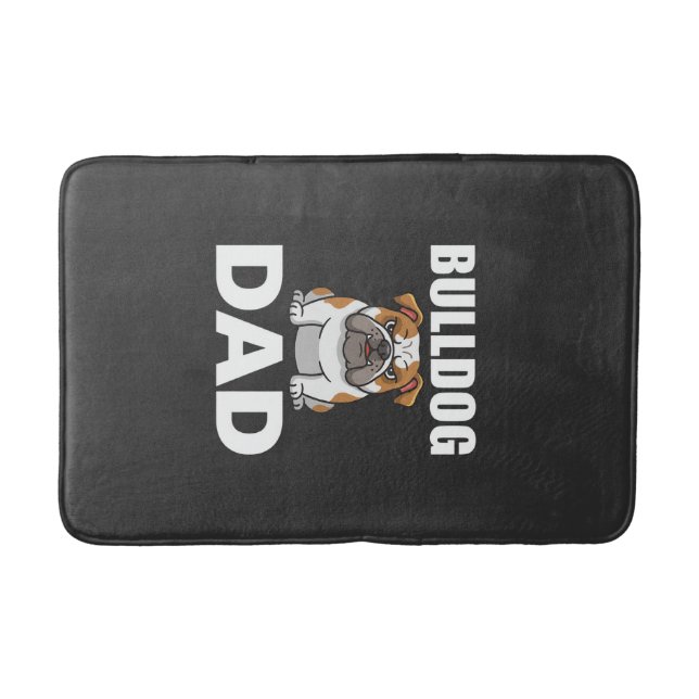 Bulldog Daddy Tecknad Hundälskare Badrumsmatta (Framsidan)